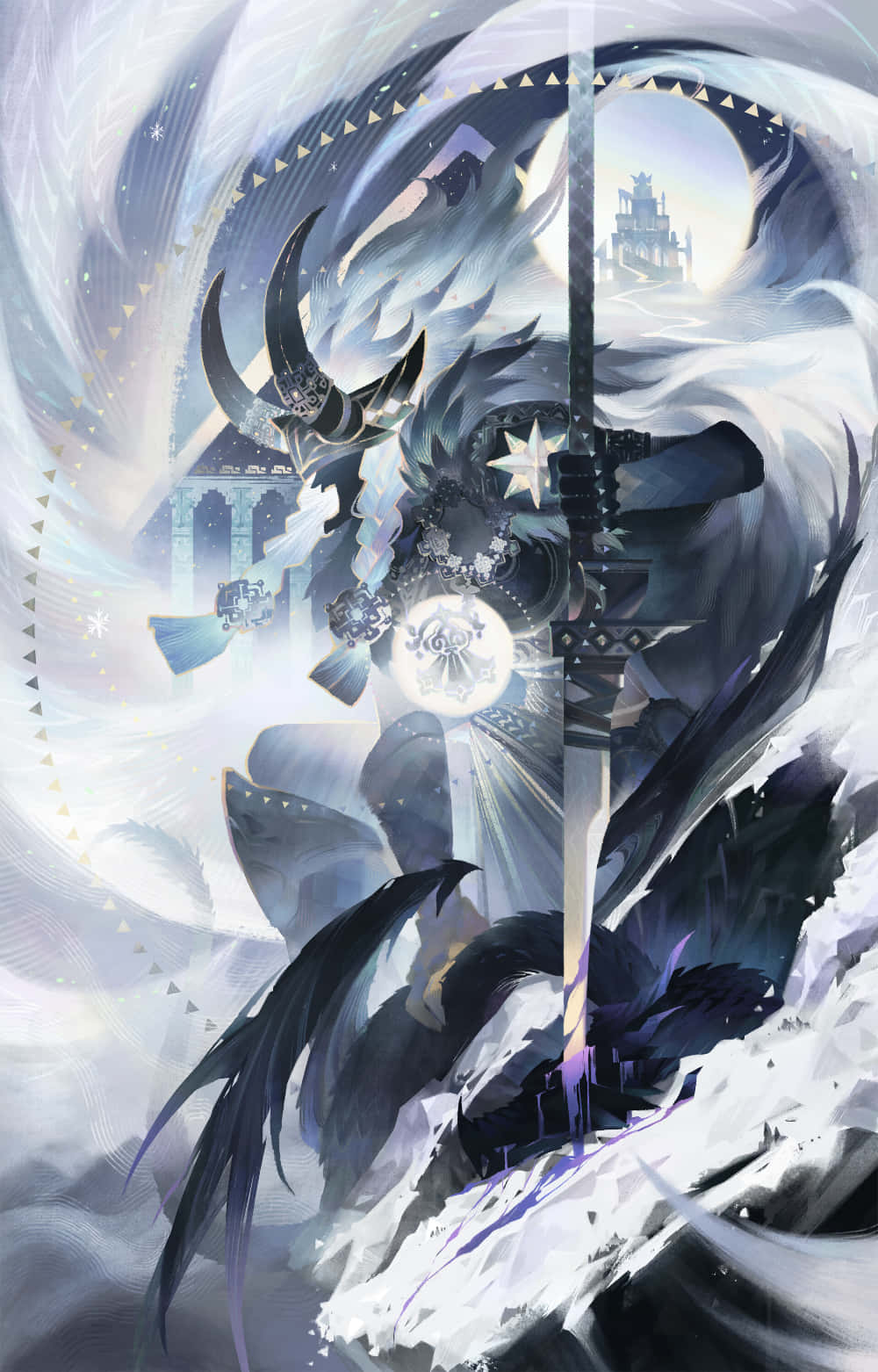 雪中拎住劍嘅惡魔 壁紙