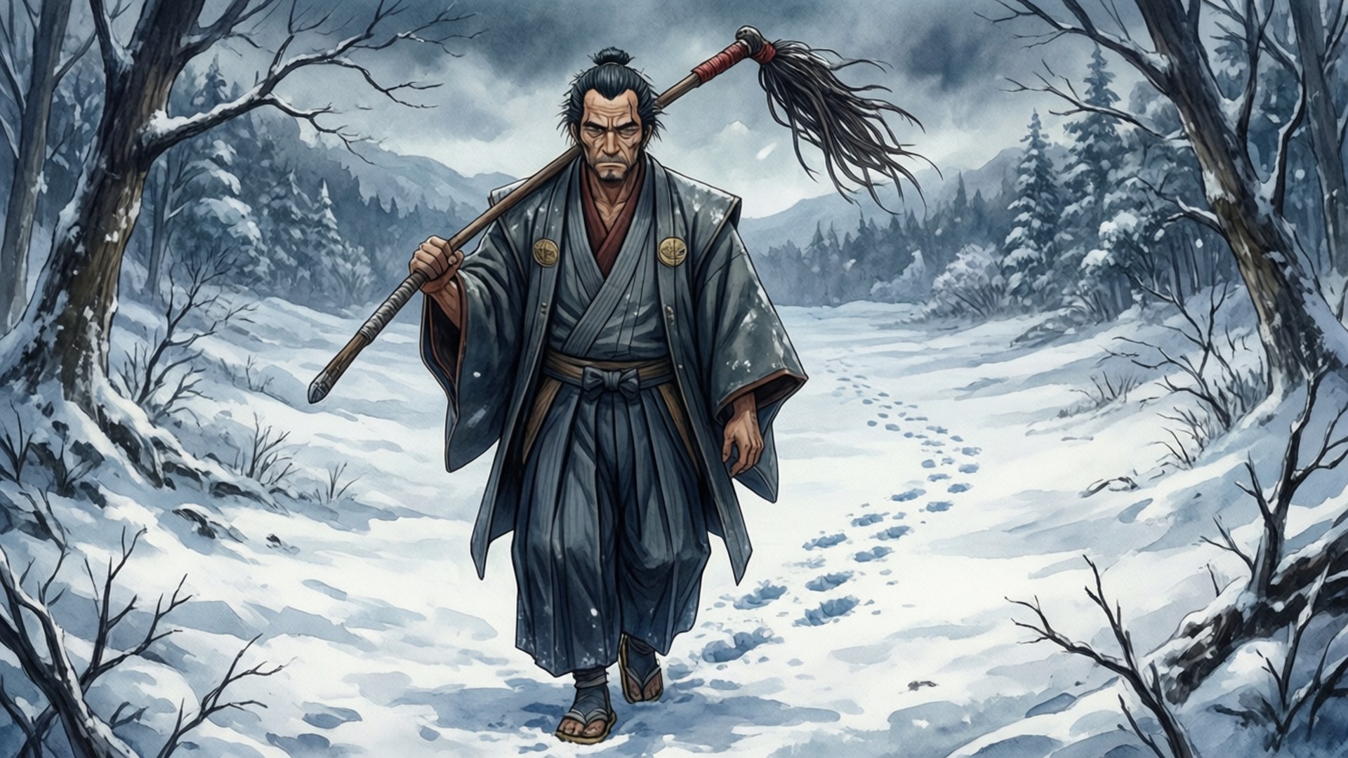 雪中朝聖者 壁紙