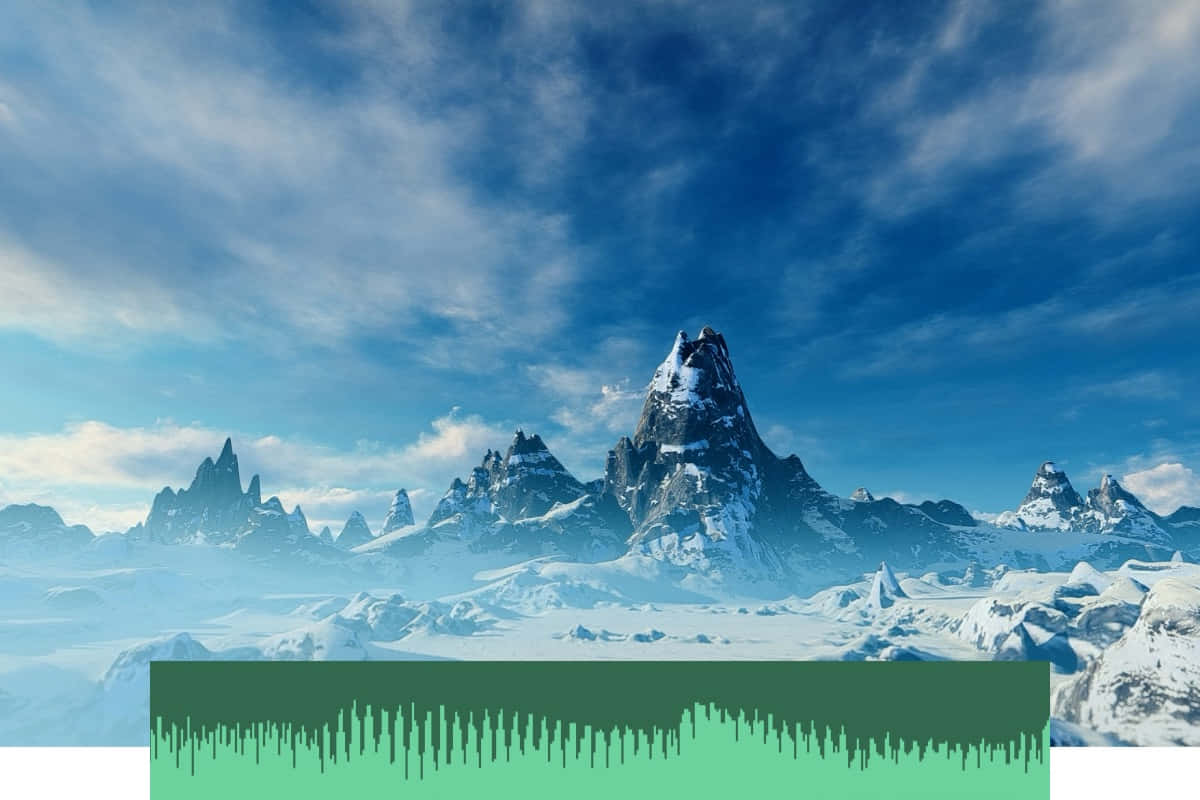 雪山配綠色背景 壁紙