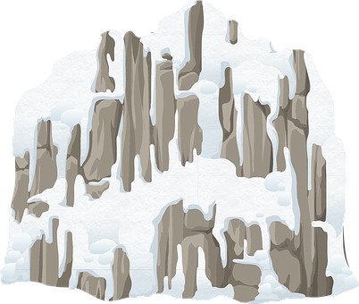 雪景山脈剪貼圖插畫