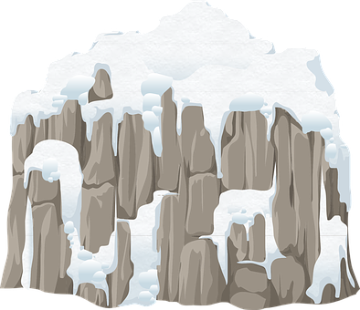 雪景懸崖插畫