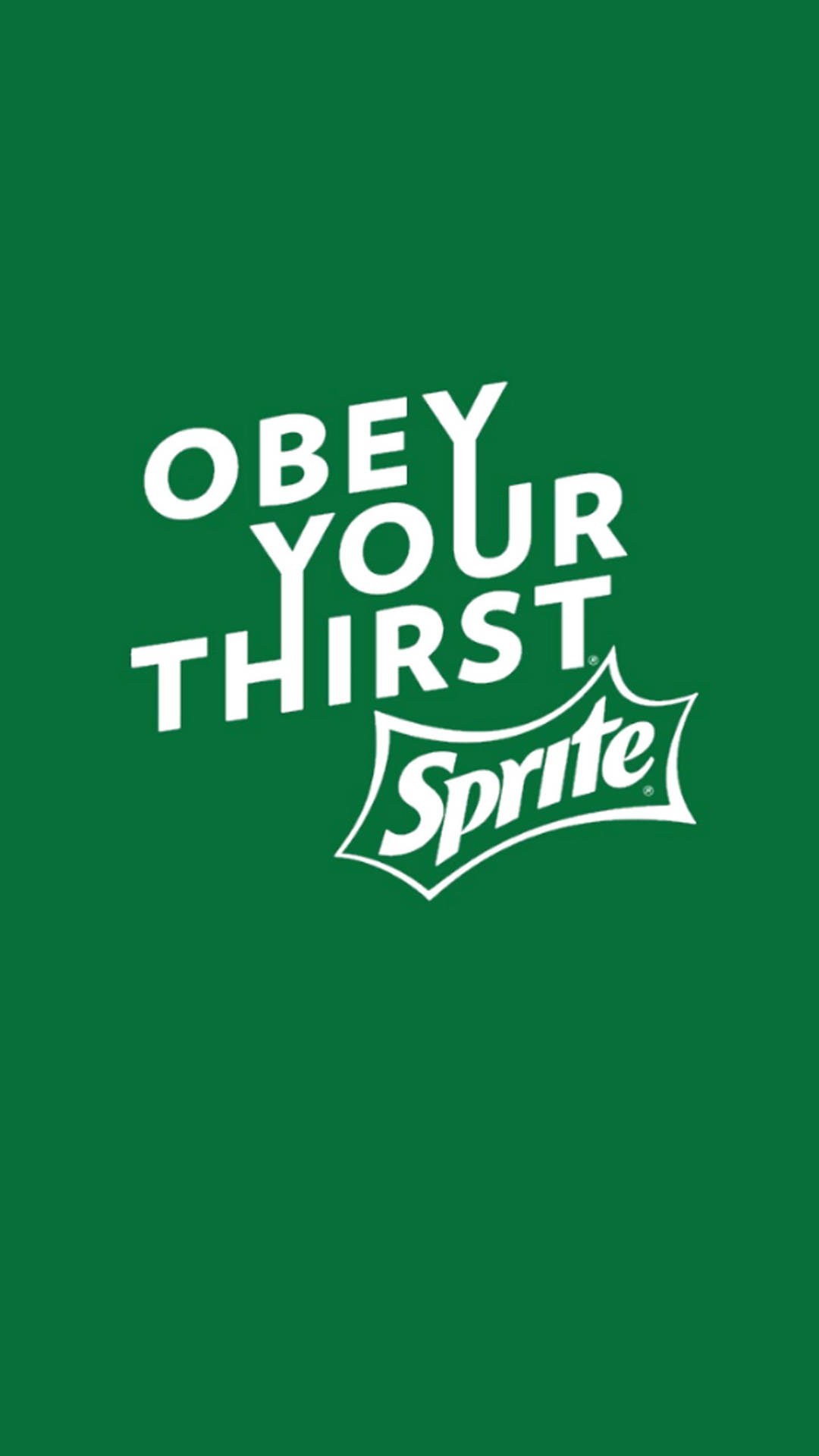 Sprite 標誌附有 'Obey Your Thirst' 標語，背景為綠色。