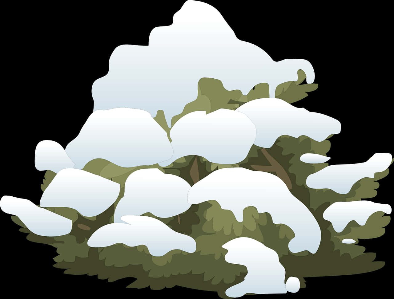雪覆蓋灌木向量圖 壁紙