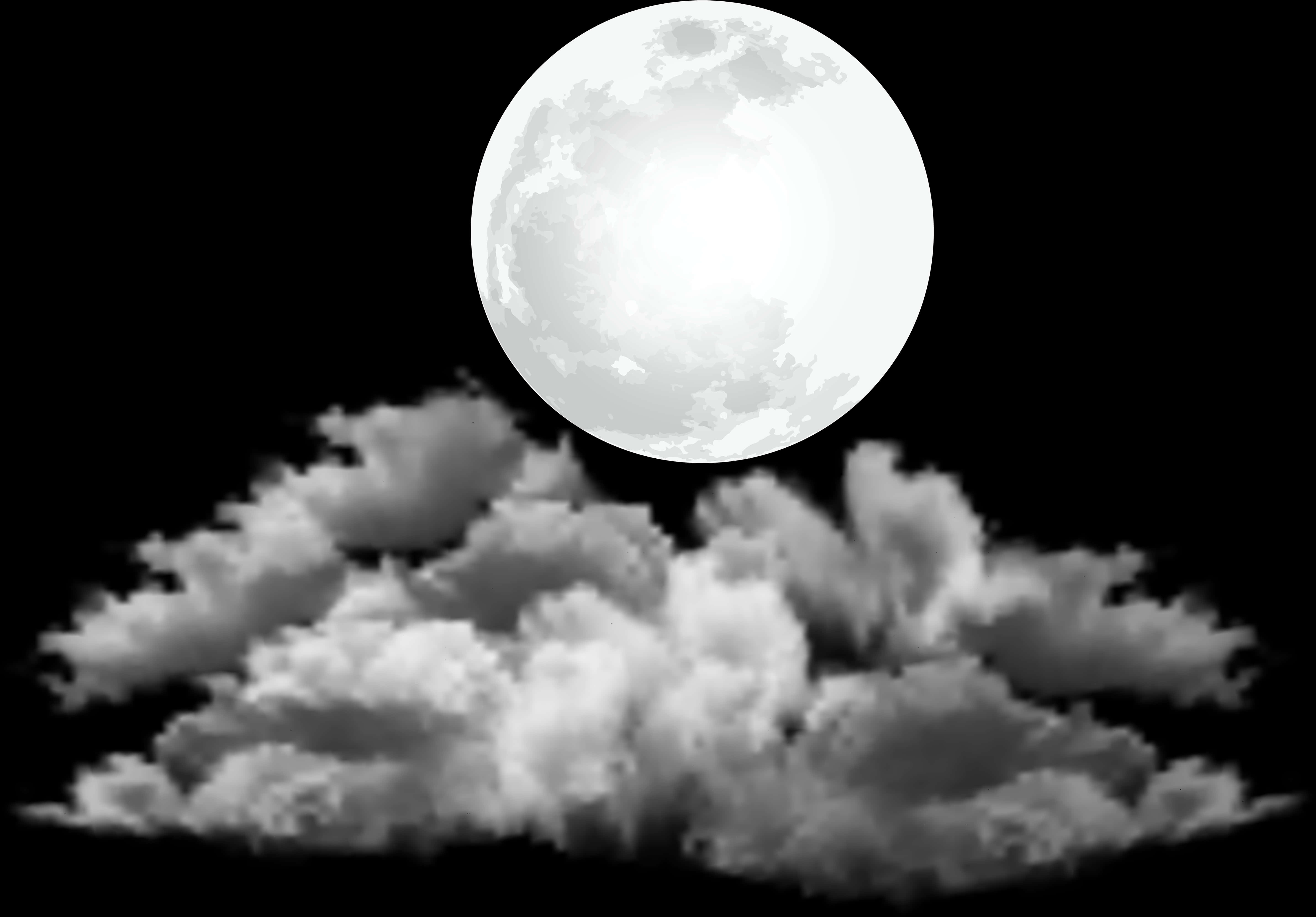 雲層上的滿月 壁紙