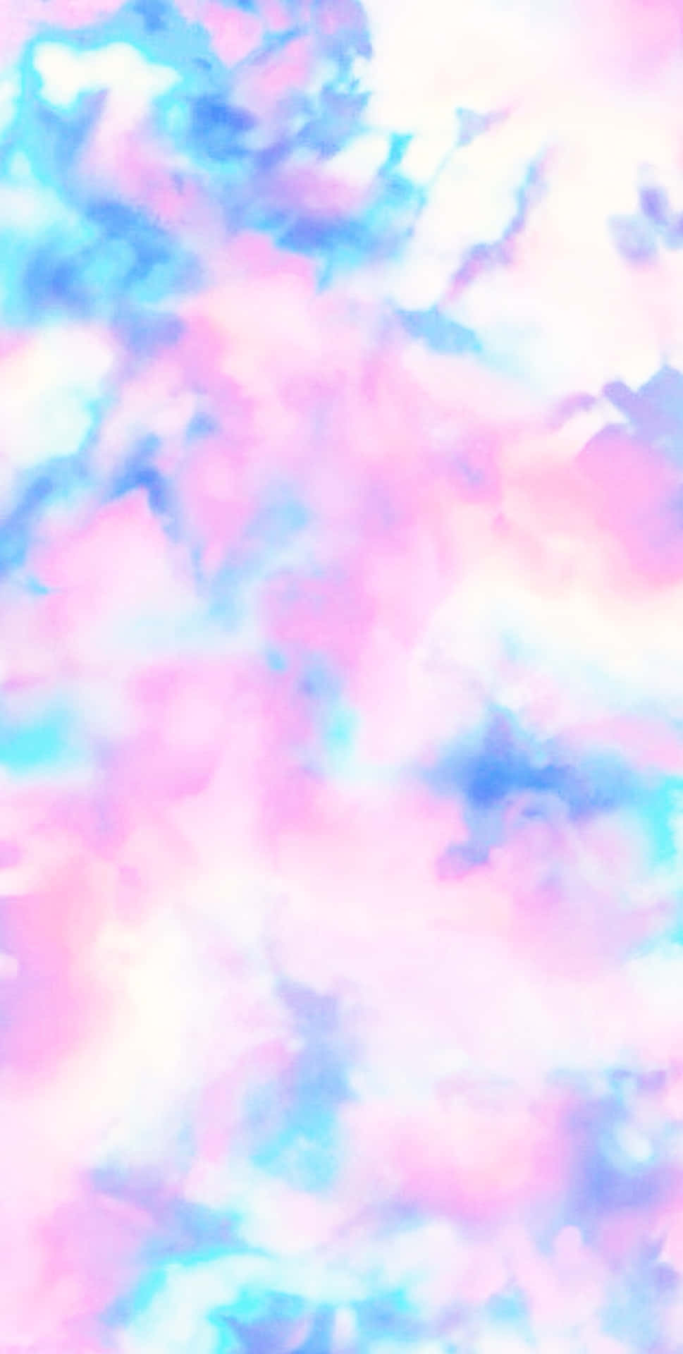 夢幻天空中的粉紅和藍色水彩雲彩。