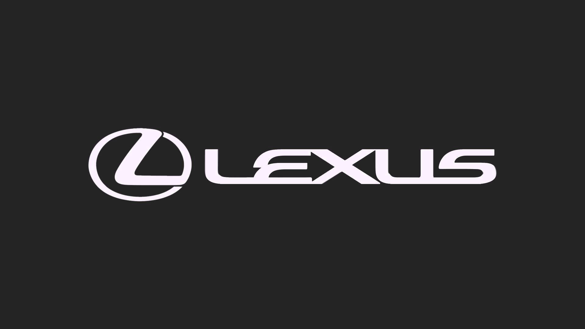 深灰色背景上的白色 Lexus 品牌標誌