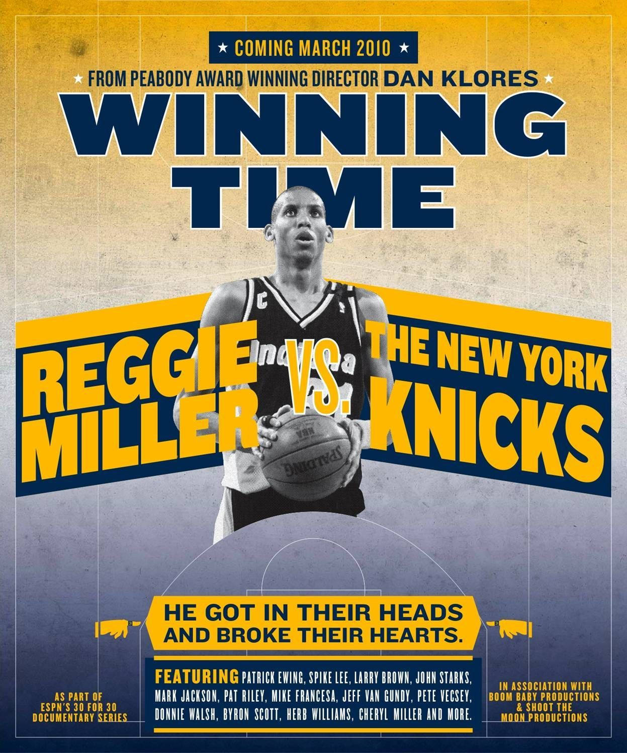 Reggie Miller籃球海報，用於《Winning Time》紀錄片。