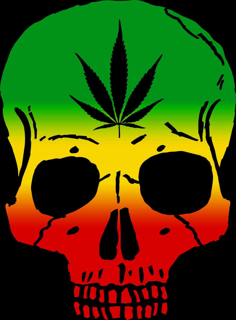 雷斯塔骷髏與大麻葉 壁紙