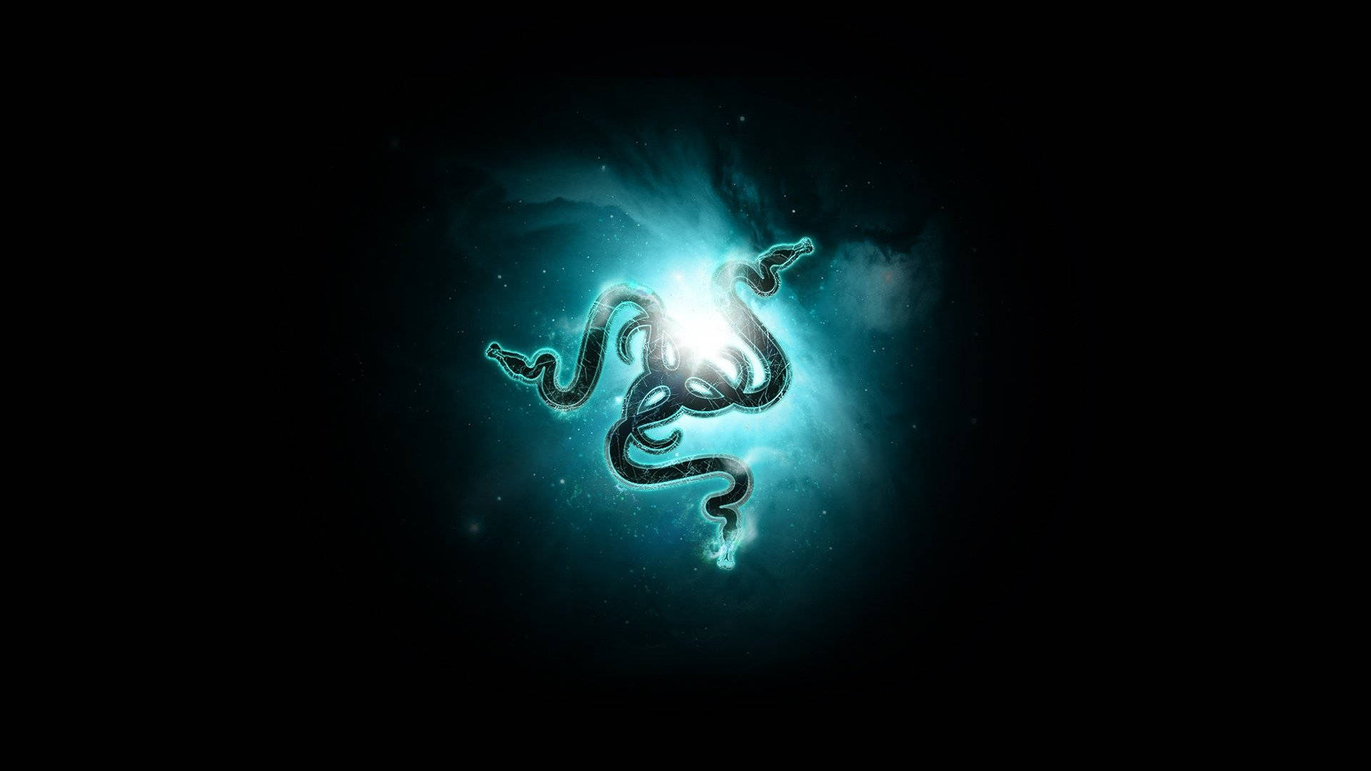 Razer 標誌在宇宙星雲中發光，背景是黑色太空。