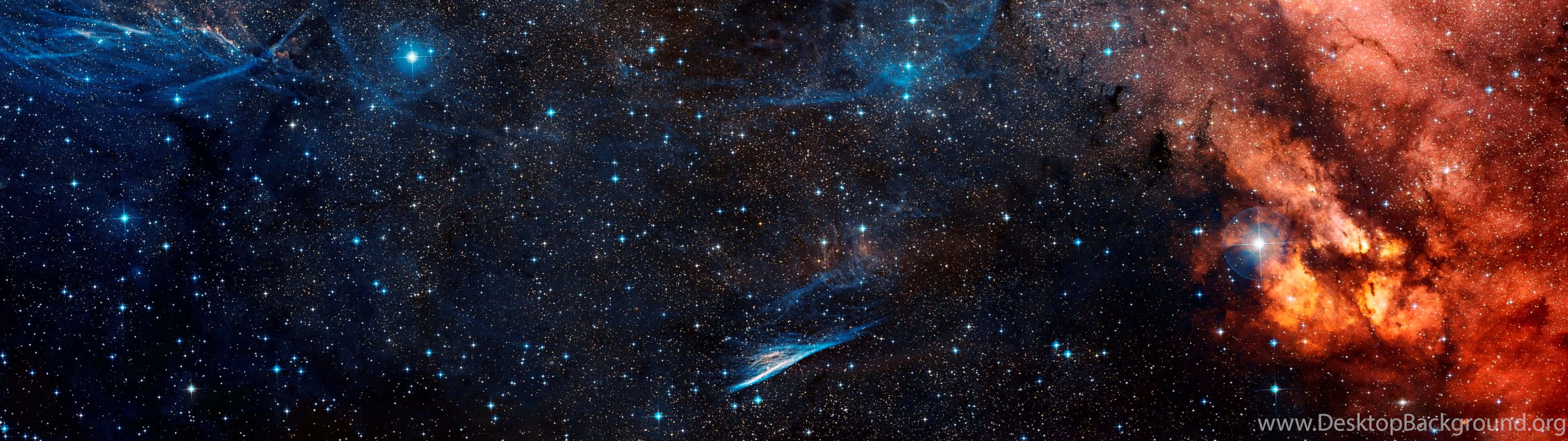 廣闊的宇宙場景，深空中閃爍的星雲和無數星辰。