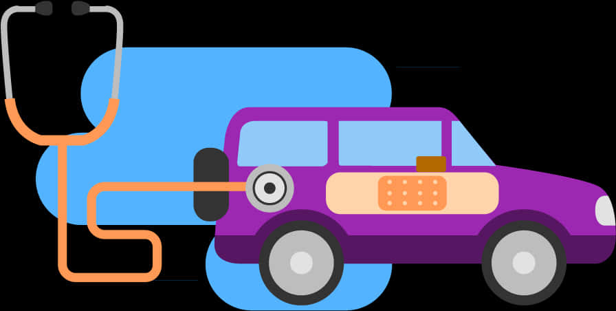 聽診器造型汽車PNG圖像
