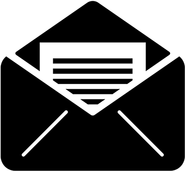 電子郵件信封圖示 壁紙 — 純黑色背景，沒有可見的元素或紋理。