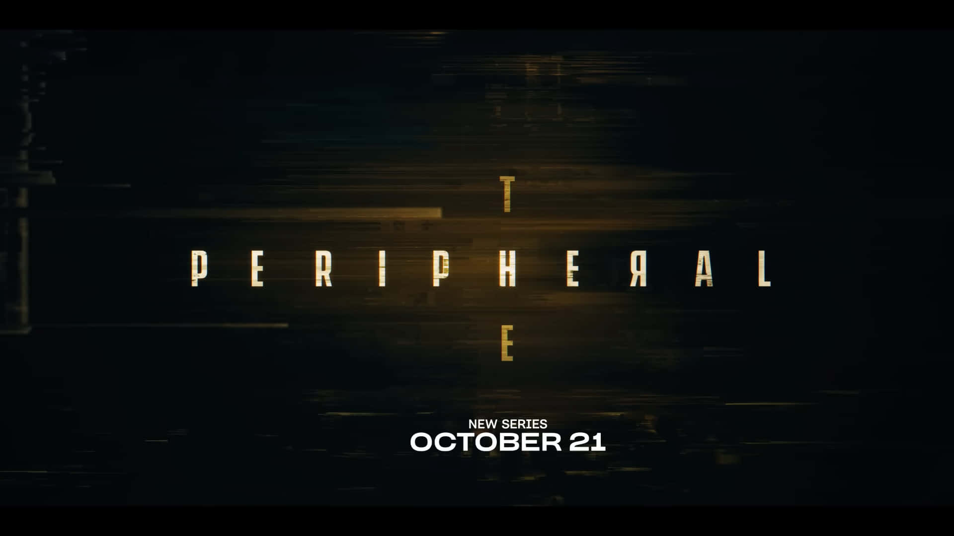 新劇集《The Peripheral》的故障金色標題文字。