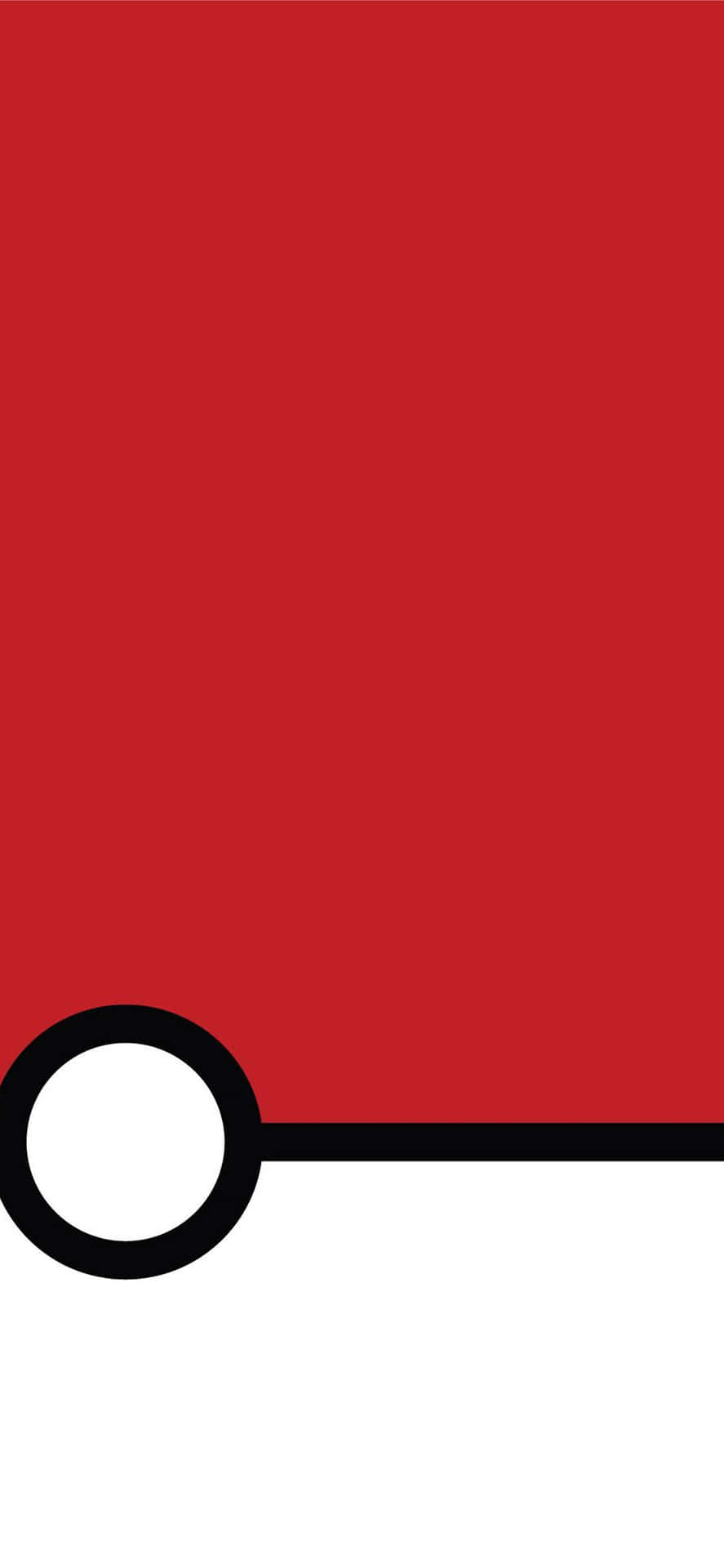 紅、白、黑極簡設計的精靈球標誌