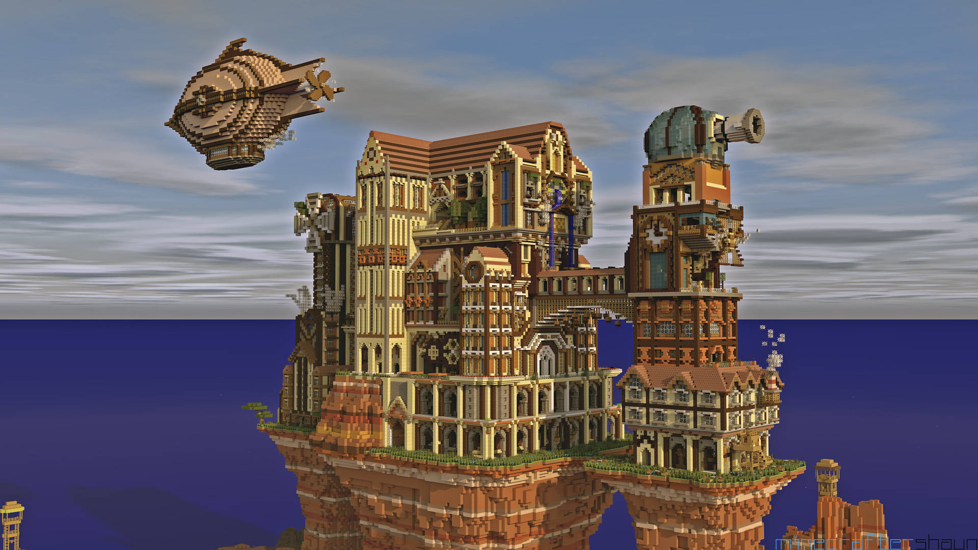 4K Minecraft島嶼上的城堡