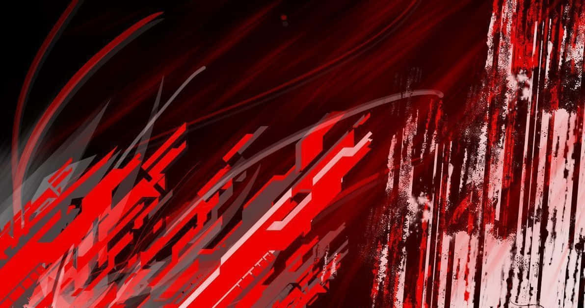震撼的紅黑白色對比 壁紙 — 充滿活力的紅黑抽象數位藝術作品，動態的條紋和飛濺效果營造出大膽而充滿活力的構圖。