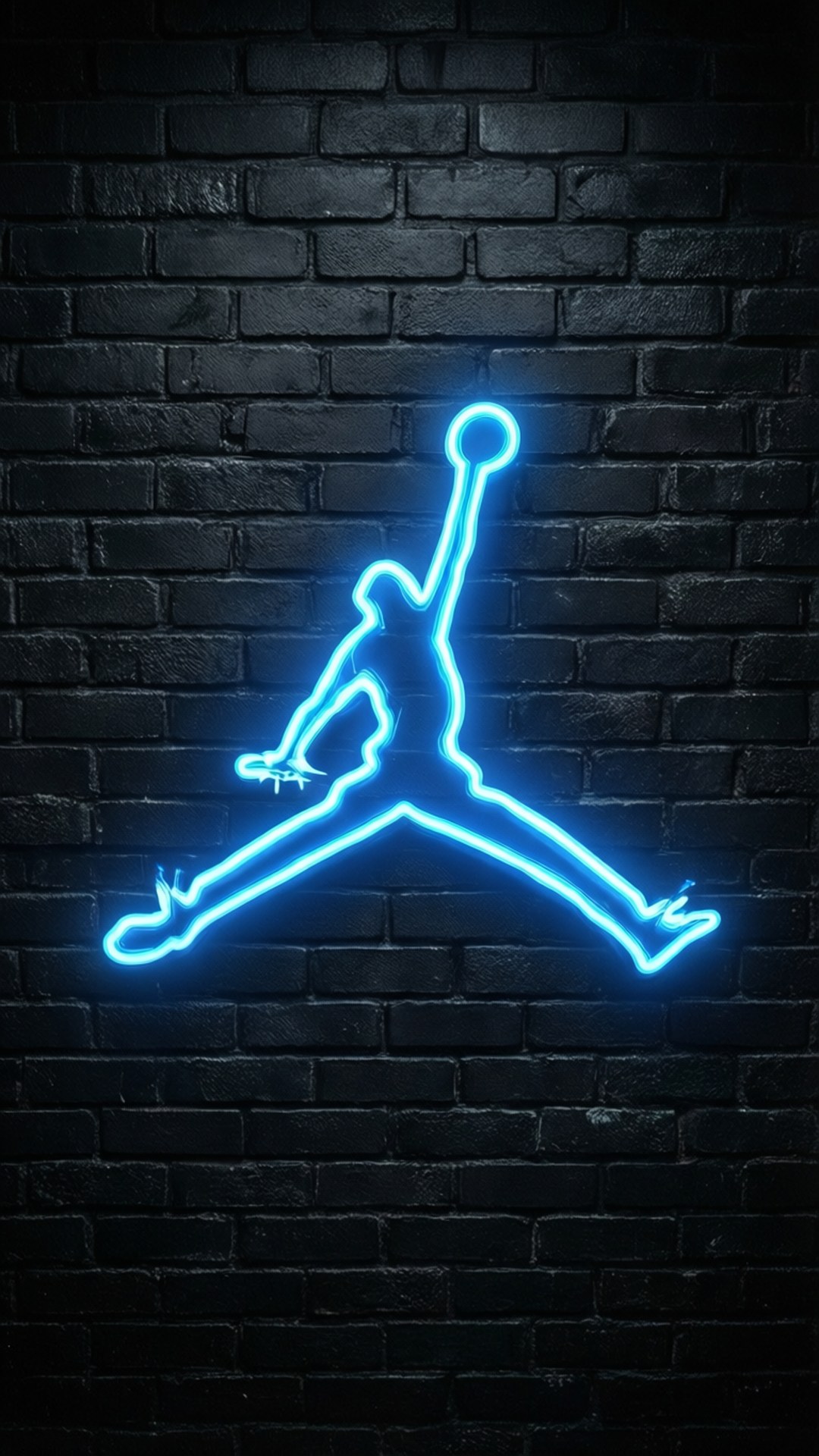 霓虹Jumpman於磚牆 壁紙