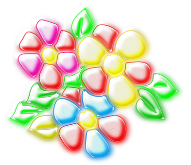 霓虹光感花卉藝術 壁紙