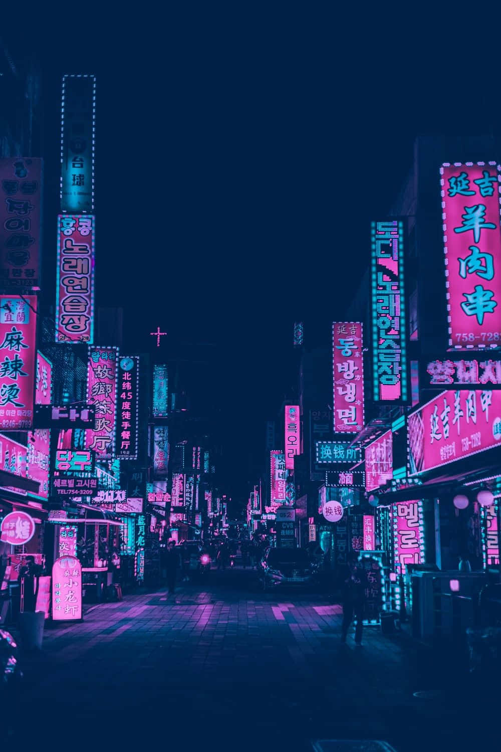 霓虹城市背景 壁紙