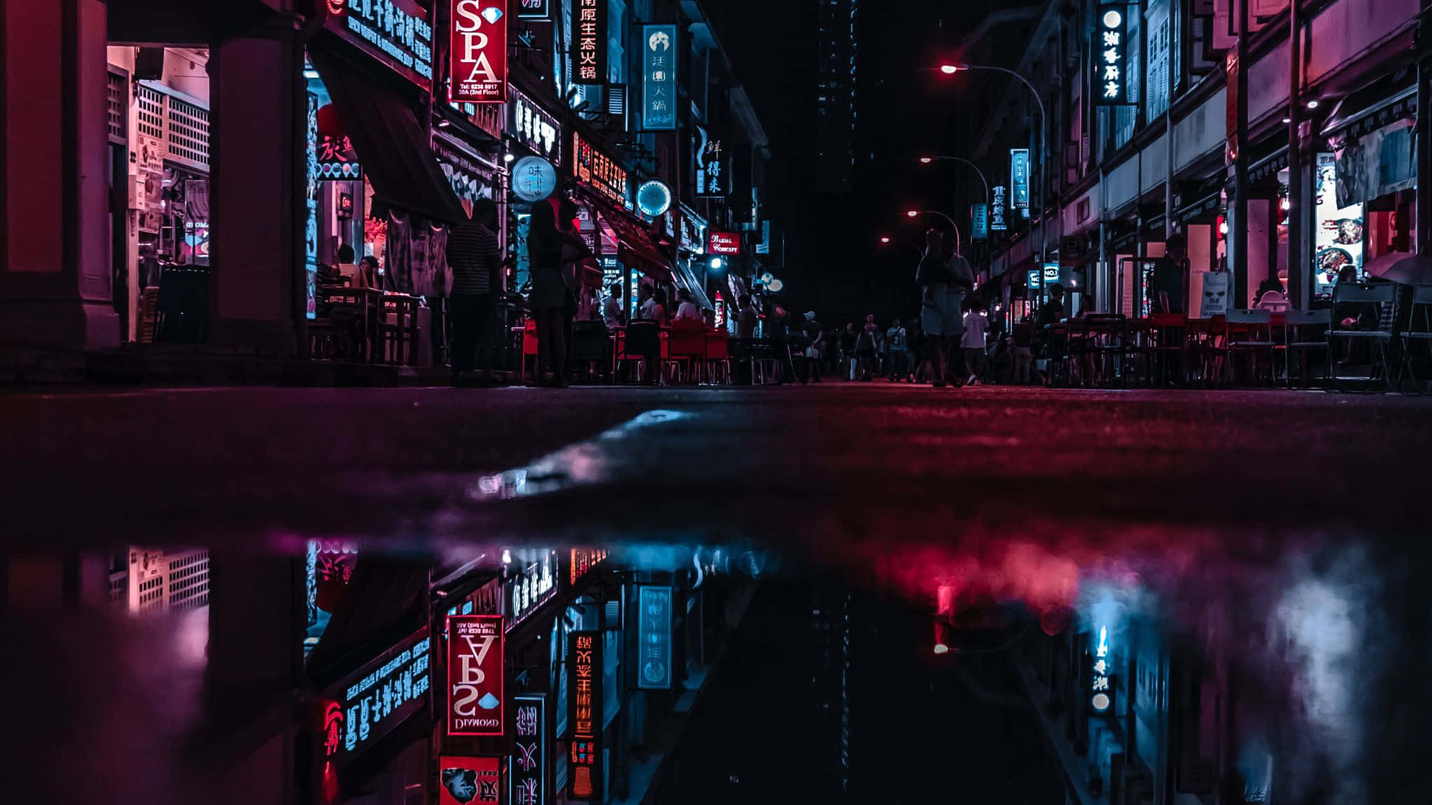 霓虹城市背景 壁紙