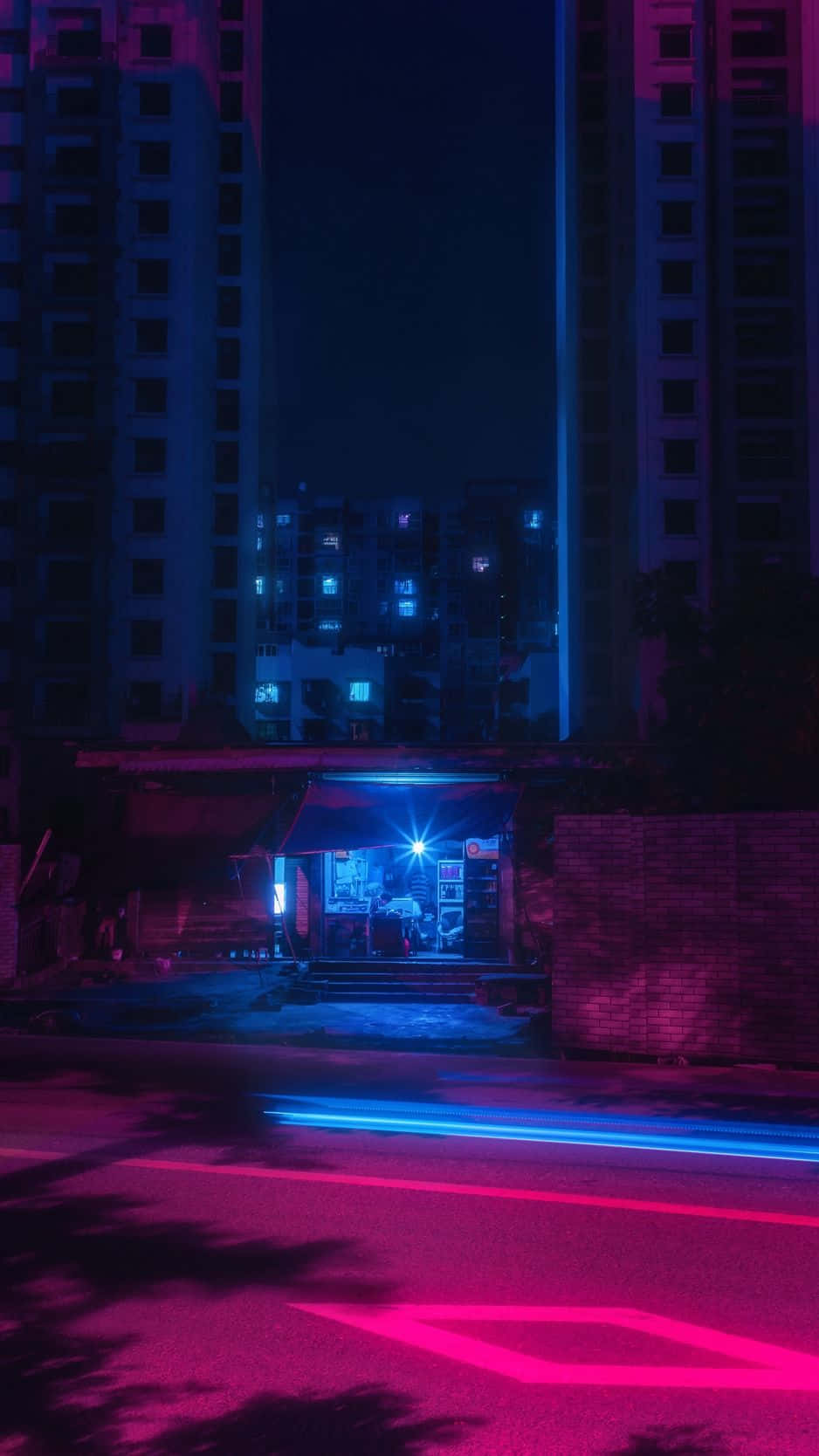 霓虹城市背景 壁紙