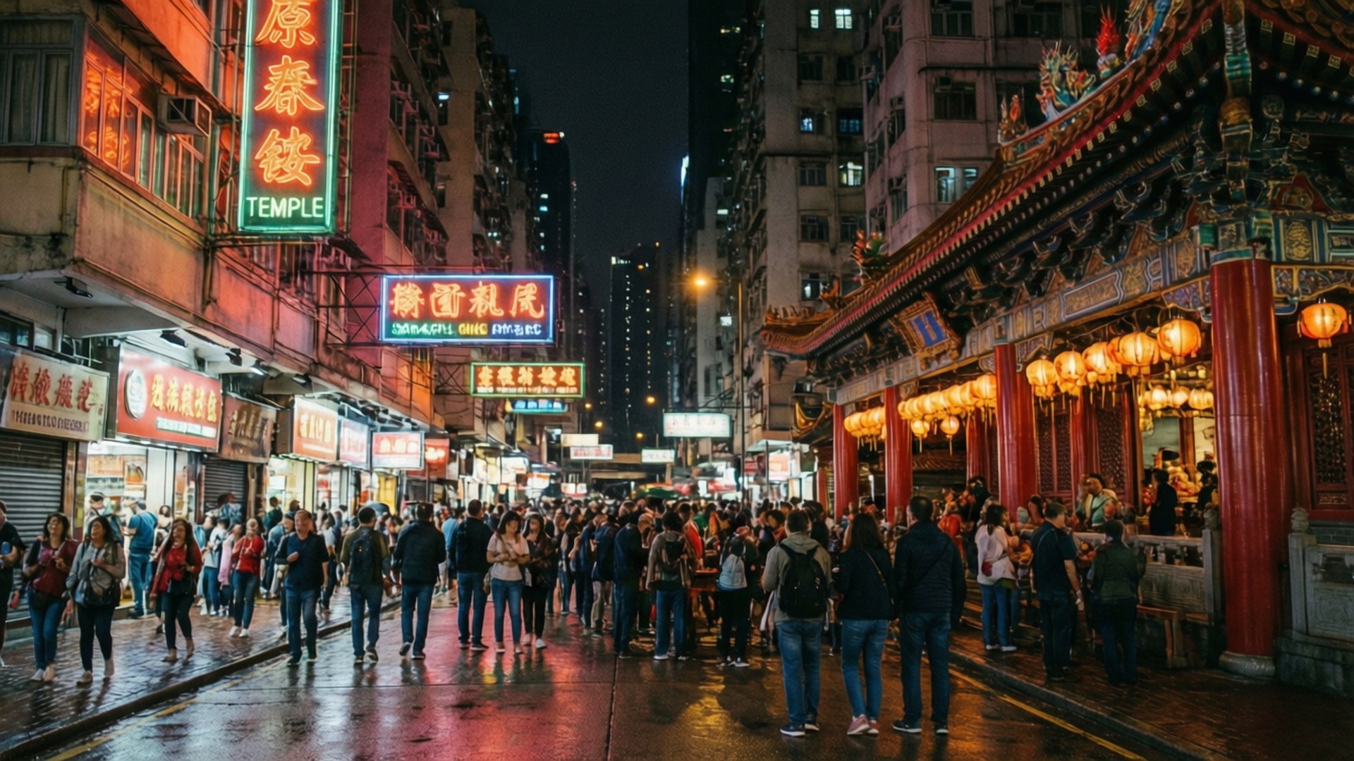 霓虹廟街之夜 壁紙