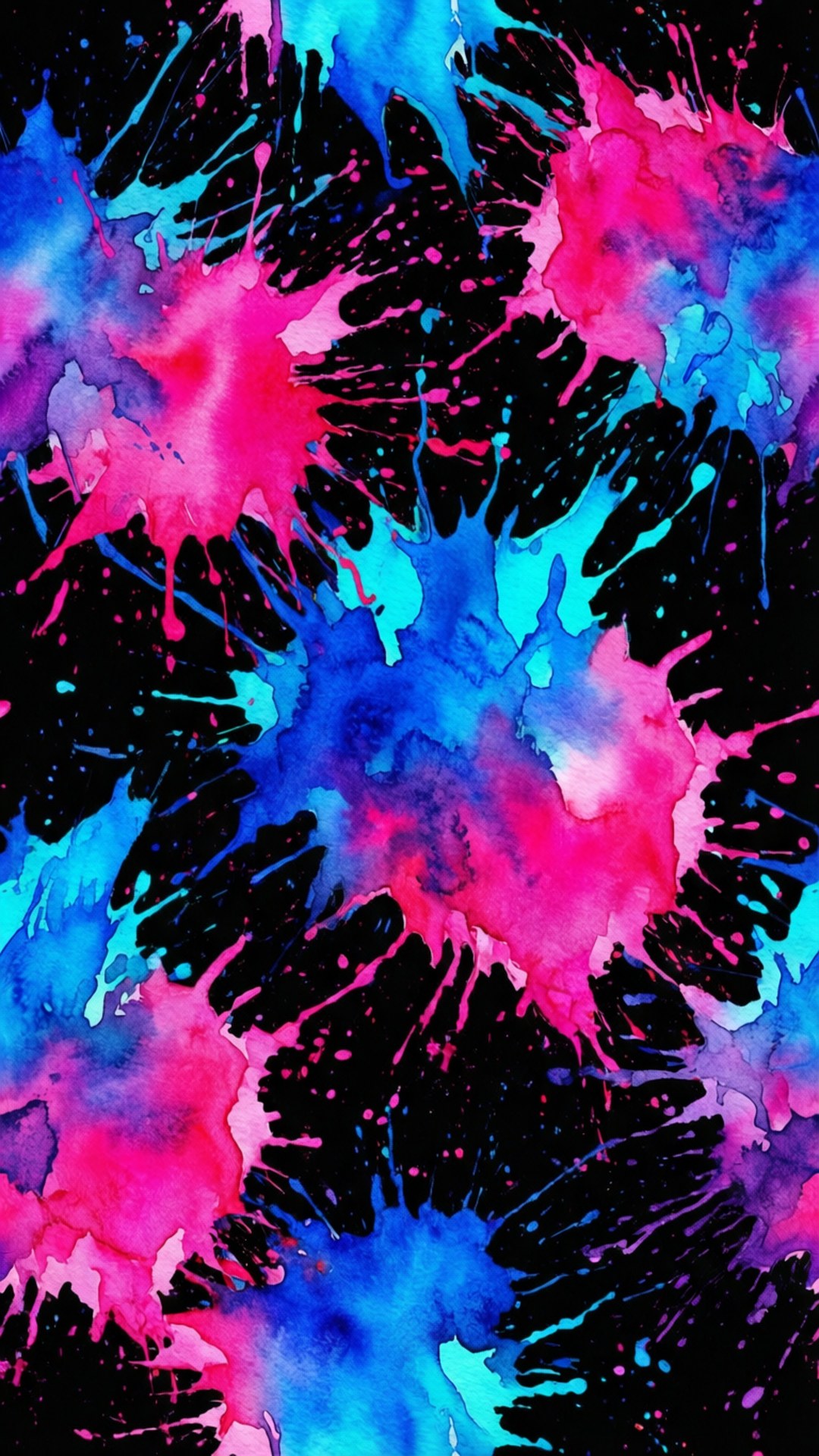 霓虹潑墨抽象 壁紙