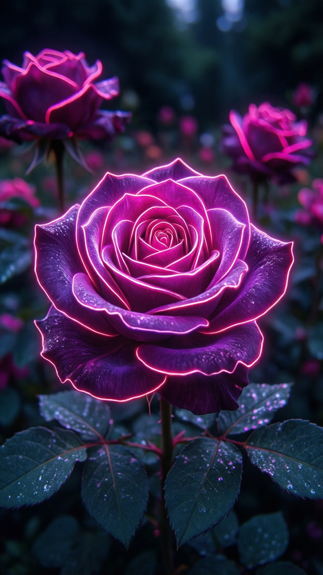 霓虹玫瑰 壁紙