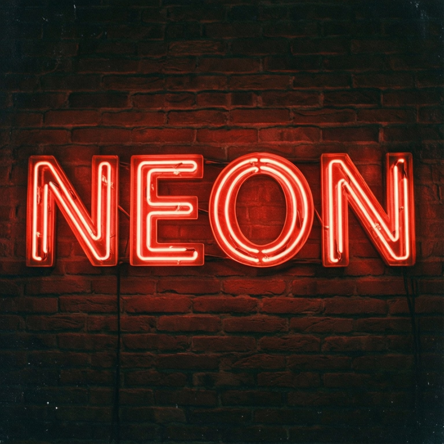 霓虹紅色「NEON」招牌 壁紙