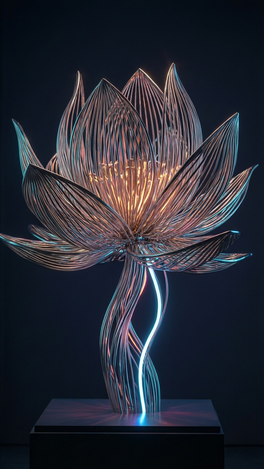 霓虹蓮花雕塑 壁紙