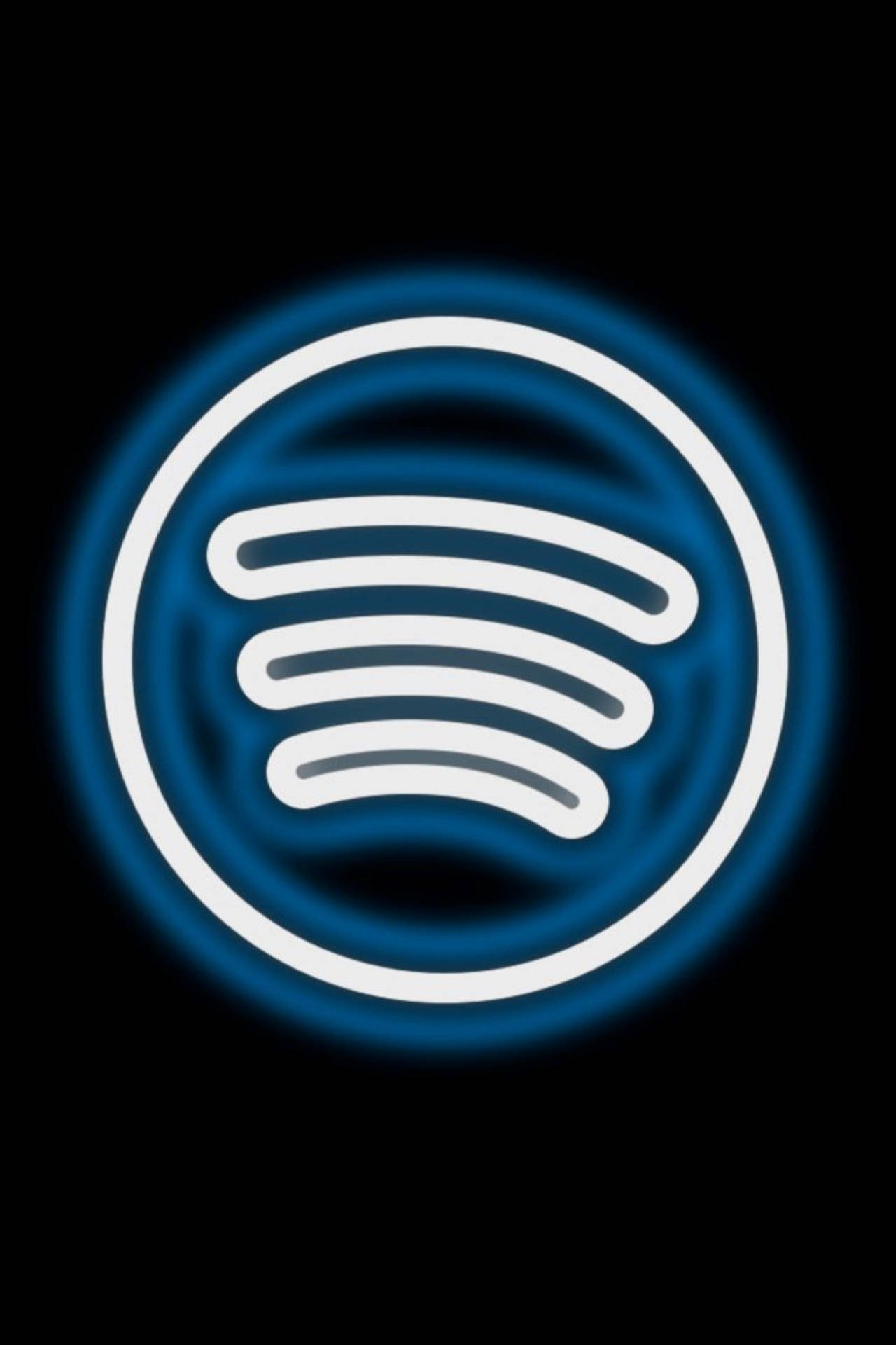 黑色背景上發光的Spotify標誌霓虹燈招牌