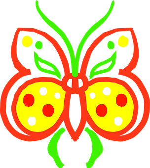 霓虹輪廓蝴蝶插圖 壁紙