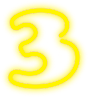 霓虹黃色數字三 壁紙