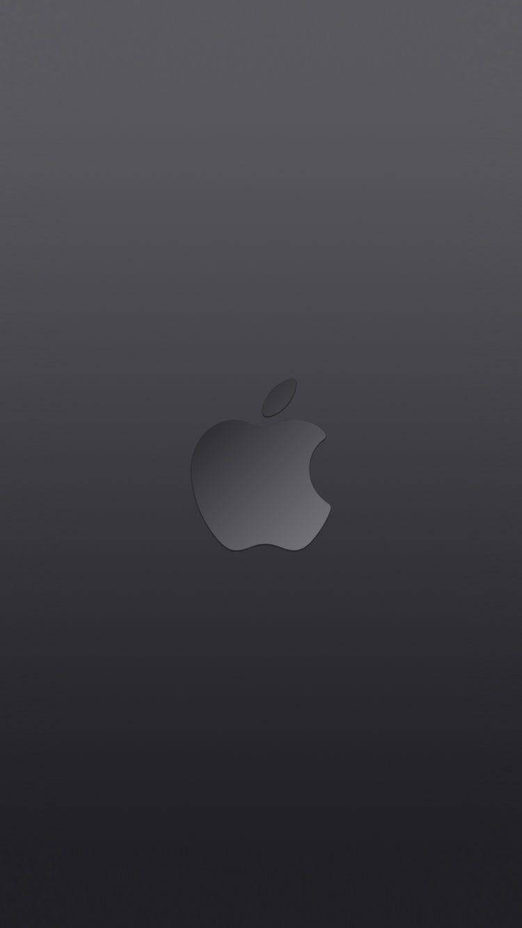 霧面黑蘋果標誌 iPhone SE 壁紙 — 極簡深灰色漸變壁紙，中央帶有柔和照明的微妙Apple標誌。
