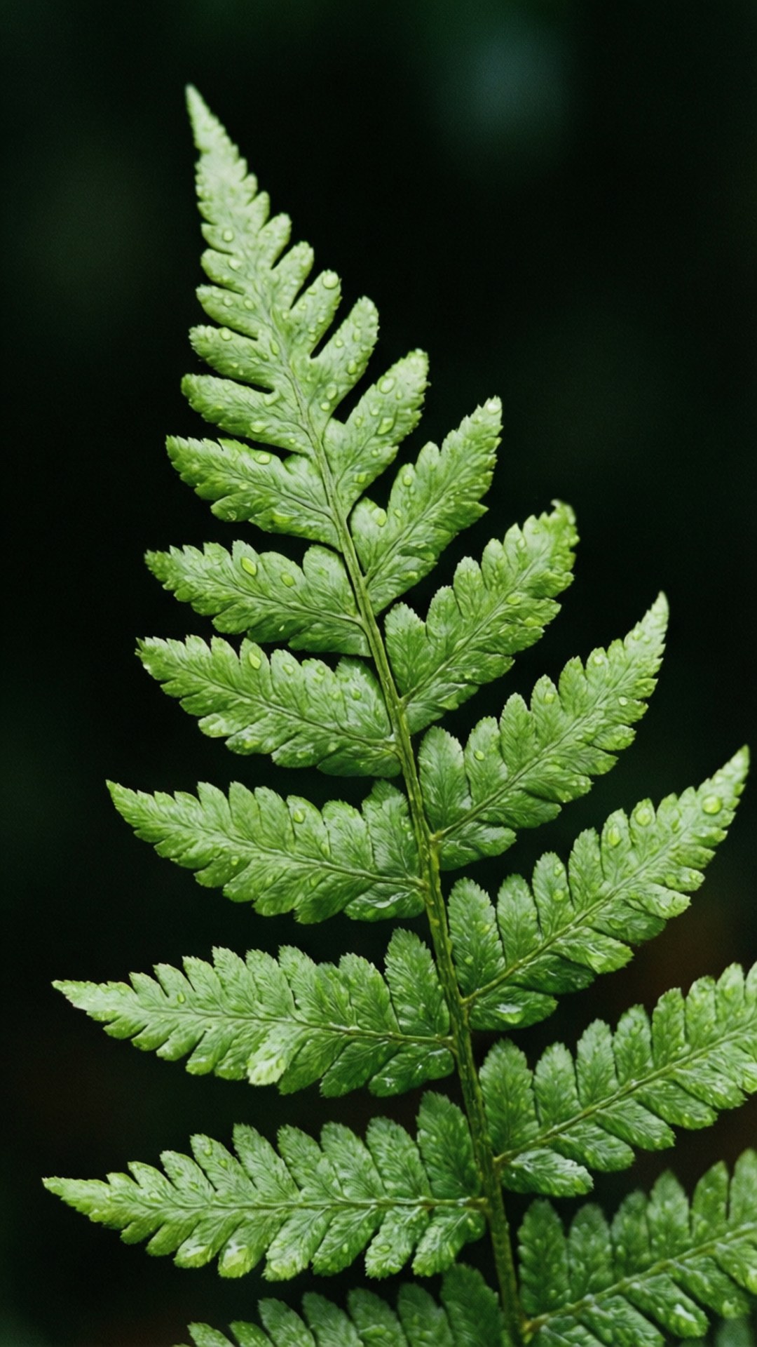 露水蕨葉 壁紙