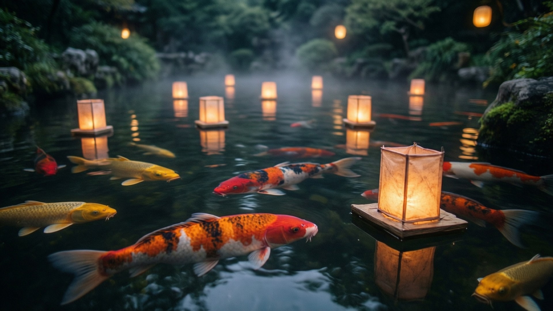 靈燈錦鯉 壁紙