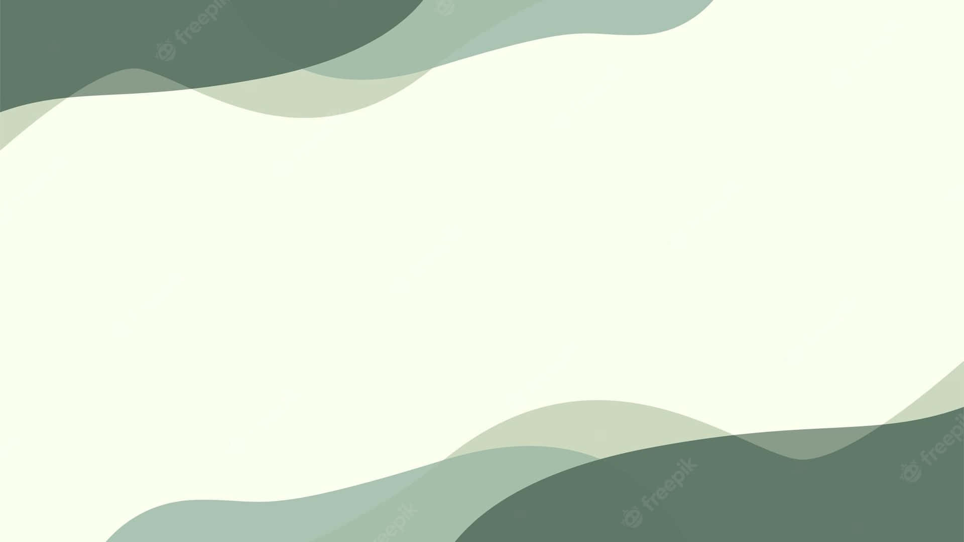 柔和綠色同奶油色嘅抽象波浪圖案