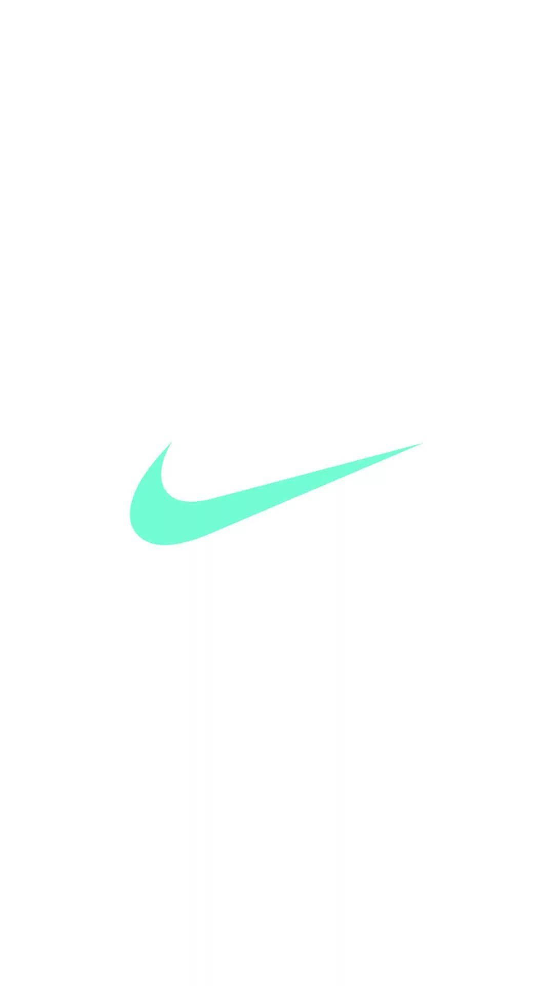 白色背景上的薄荷綠色Nike swoosh標誌