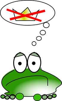 青蛙思考皇冠插畫 壁紙