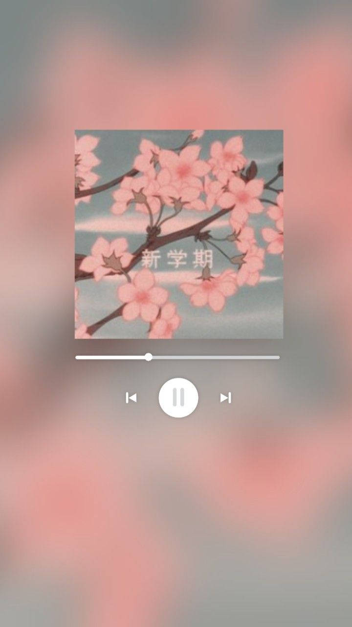 動漫風格的櫻花在樹枝上盛開，背景是藍天。
