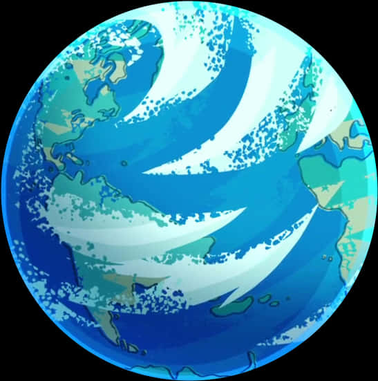 風格化地球插圖 壁紙