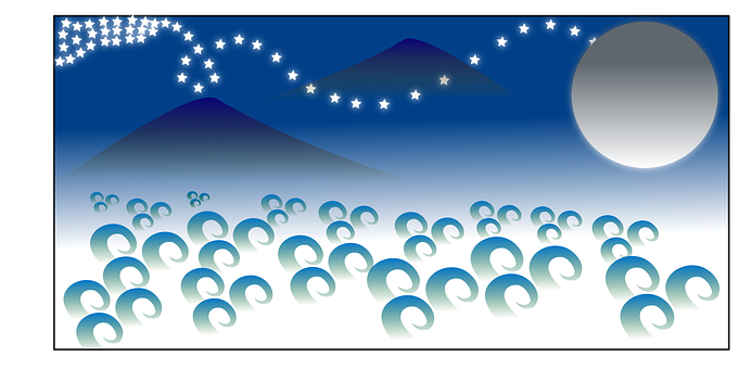 風格化夜間海洋景觀