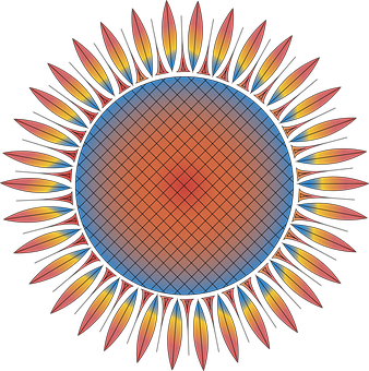 風格化太陽插畫 壁紙