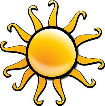 風格化太陽插畫 壁紙