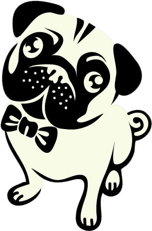風格化巴哥犬插畫 壁紙