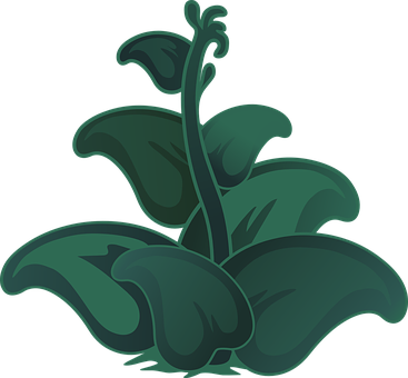 風格化綠色植物插圖 壁紙