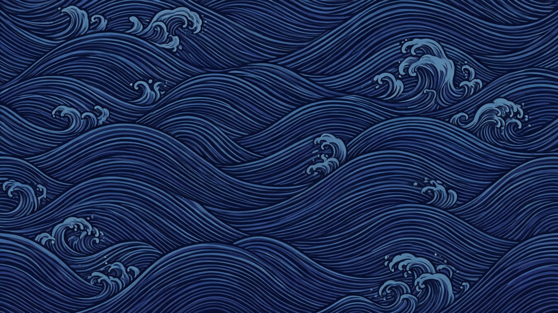 風格化藍色波浪 壁紙