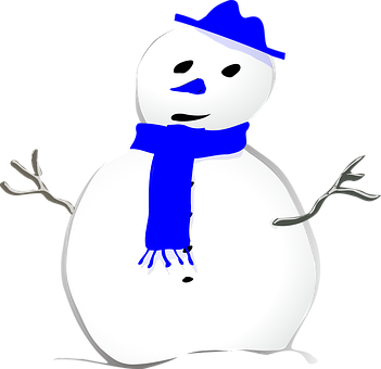 風格化雪人配藍色配件