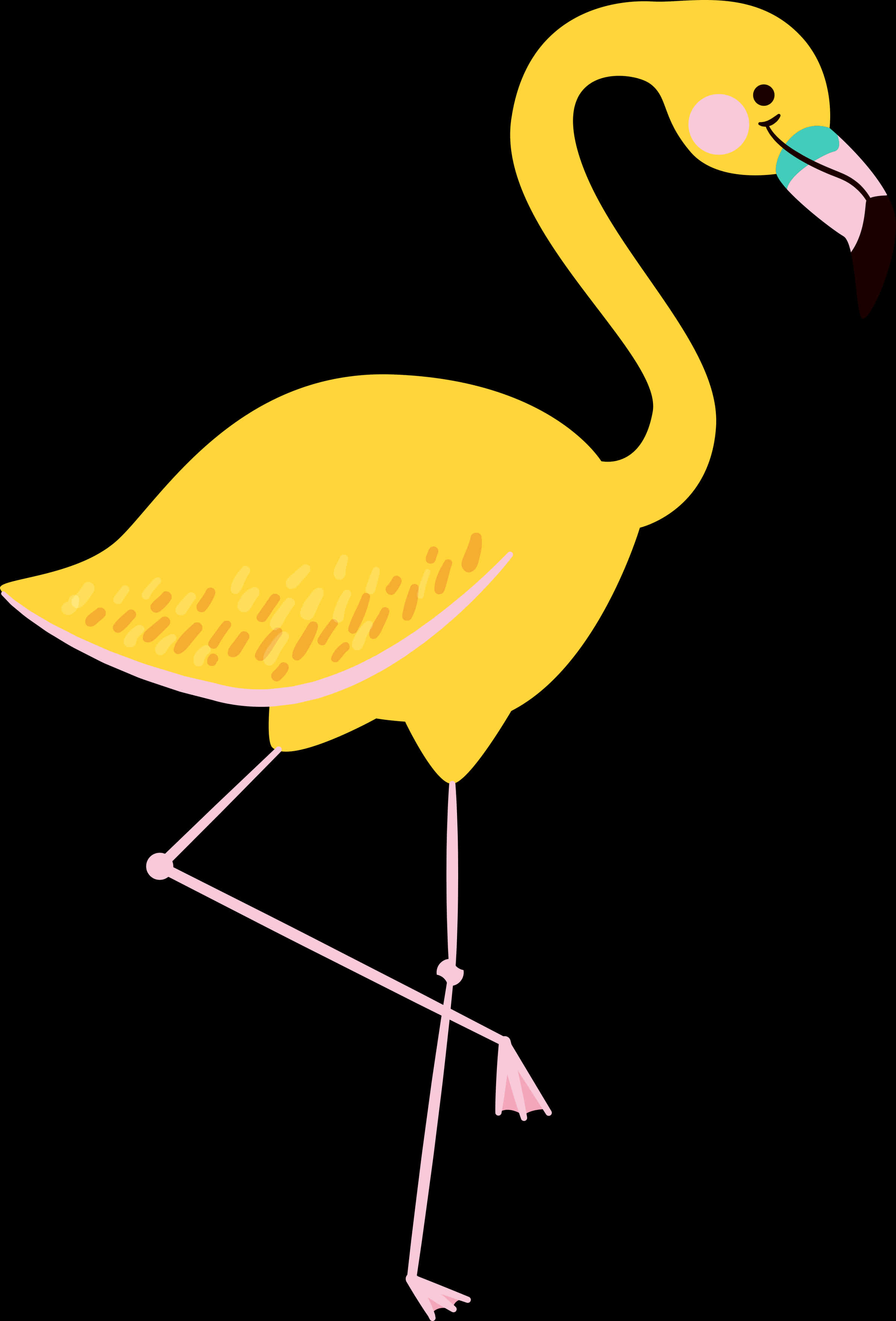 風格化黃色火烈鳥插圖 壁紙