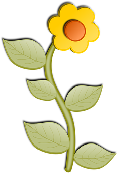 風格化黃色花朵插圖